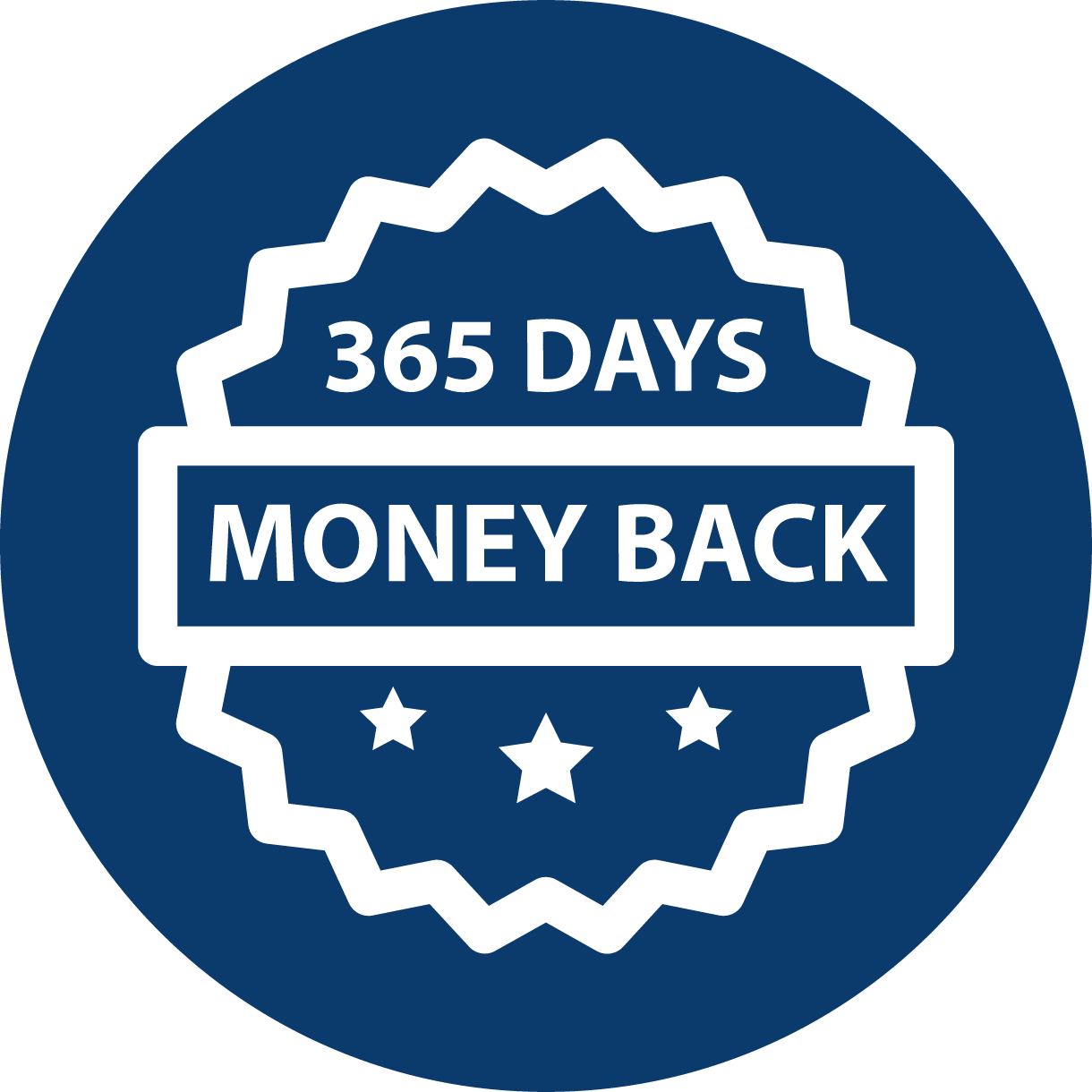 365 day money back guarantee badge